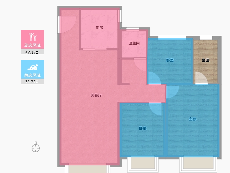 新疆维吾尔自治区-乌鲁木齐市-旭辉新城·学府尚品-77.14-户型库-动静分区