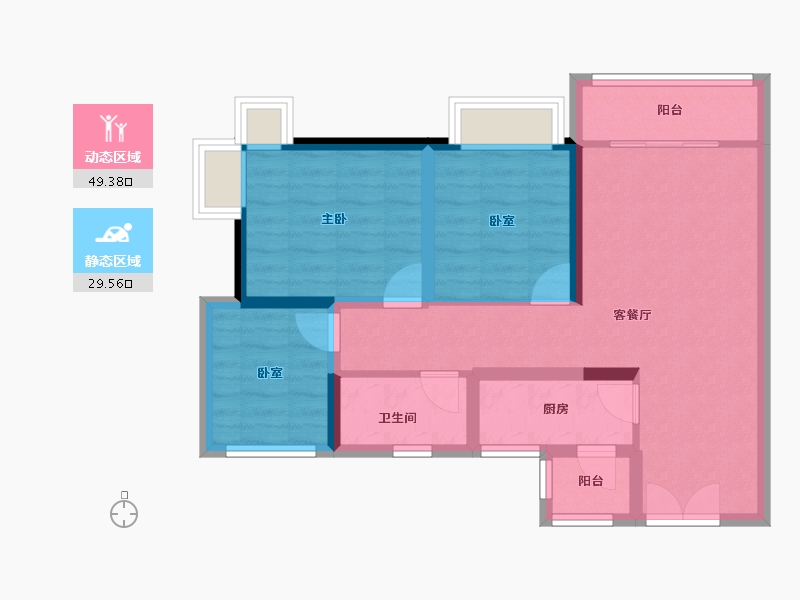 四川省-绵阳市-长虹城-69.54-户型库-动静分区