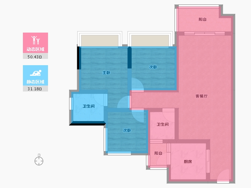 四川省-绵阳市-领地城-71.07-户型库-动静分区