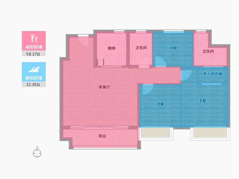 安徽省-芜湖市-港龙湖山映-82.00-户型库-动静分区