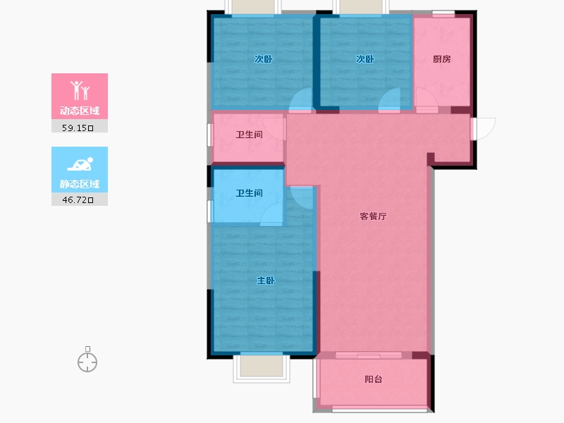 江西省-鹰潭市-铭欣·公园壹号-95.00-户型库-动静分区