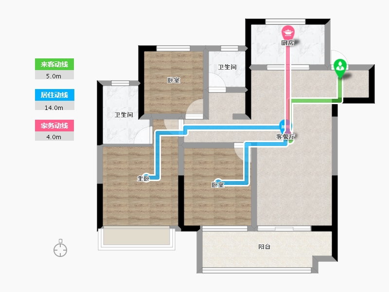 江苏省-徐州市-绿地运河小镇-88.00-户型库-动静线