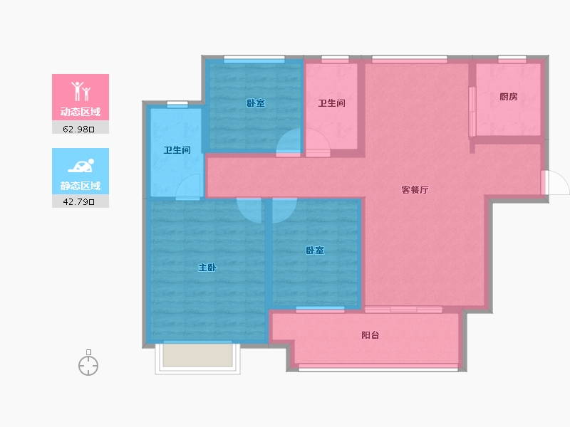 江苏省-徐州市-绿地运河小镇-94.40-户型库-动静分区