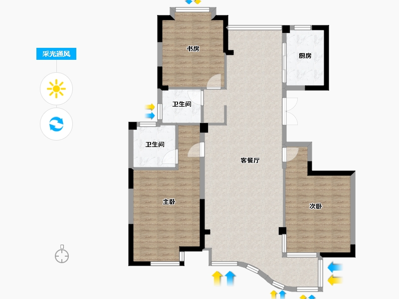 江苏省-盐城市-钱江方洲(北区)-120.00-户型库-采光通风