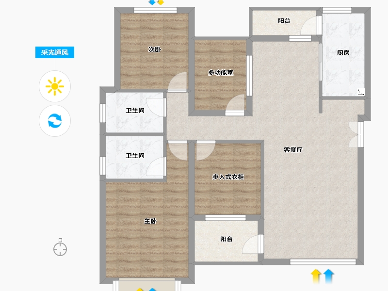 辽宁省-营口市-辽海中盐新城-100.00-户型库-采光通风