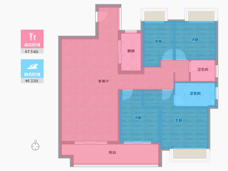 江西省-赣州市-嘉福·潋江府-102.30-户型库-动静分区