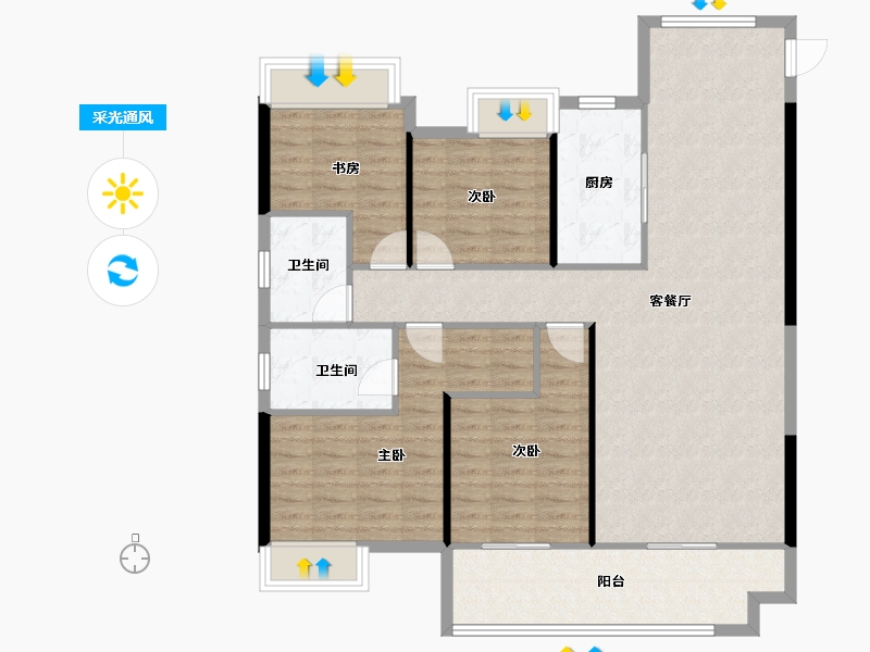 湖北省-咸宁市-卓尔赤壁公馆-113.77-户型库-采光通风