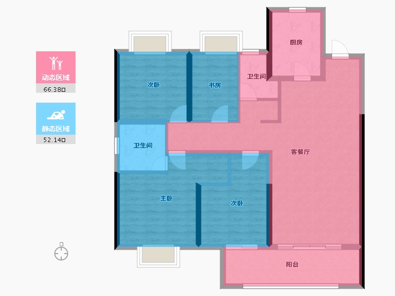 湖北省-武汉市-天纵时代城-106.21-户型库-动静分区