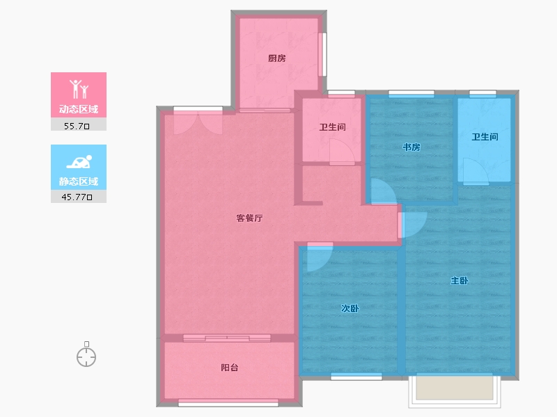 河南省-信阳市-潢川御景苑-91.03-户型库-动静分区