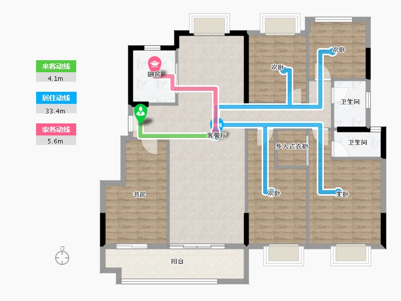 福建省-莆田市-建发磐龙府四期-130.23-户型库-动静线