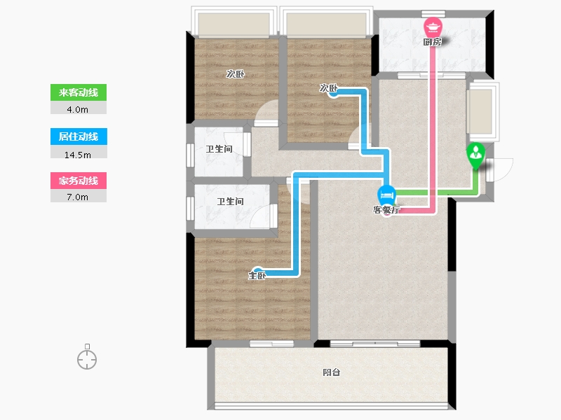 湖北省-咸宁市-城发鸣珂里-100.15-户型库-动静线