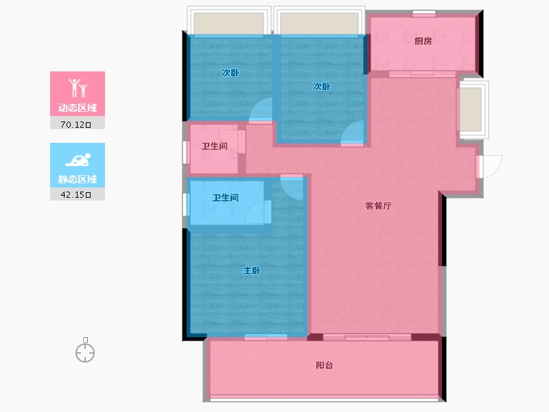 湖北省-咸宁市-城发鸣珂里-100.15-户型库-动静分区