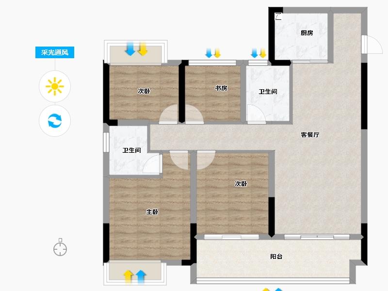 江西省-上饶市-鑫邦城-95.28-户型库-采光通风