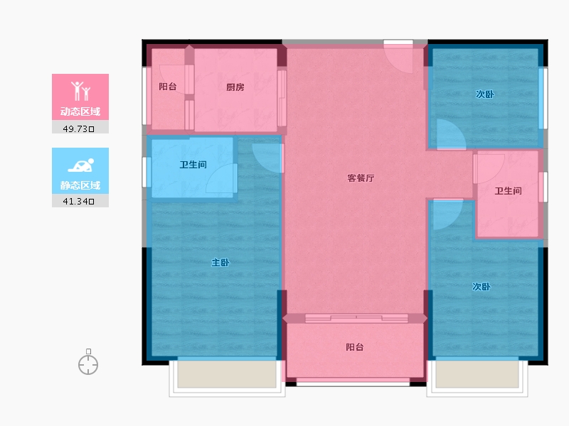 广东省-珠海市-东方润园-82.00-户型库-动静分区