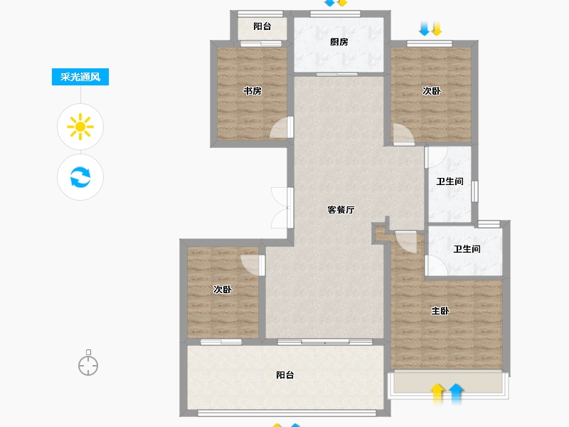 河南省-周口市-周投绿城·留香园-119.20-户型库-采光通风