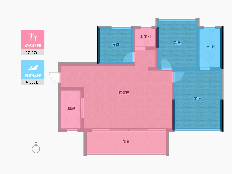 四川省-绵阳市-领地国际社区三期-87.68-户型库-动静分区