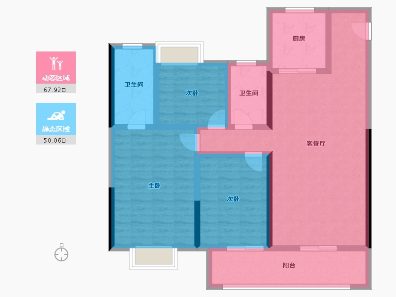 湖北省-咸宁市-崇阳壹号院-105.16-户型库-动静分区