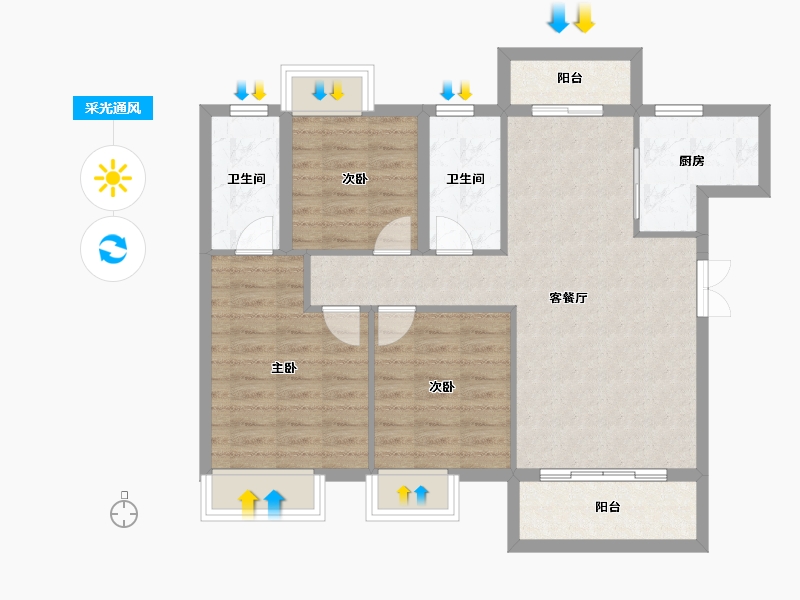 江西省-赣州市-兴国滨江1号-83.23-户型库-采光通风