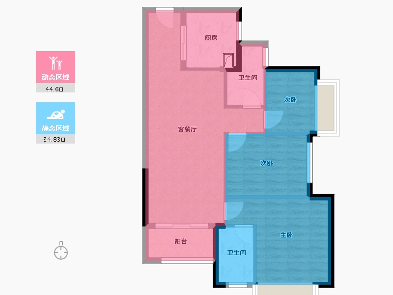 湖南省-长沙市-万科滨河道-80.00-户型库-动静分区