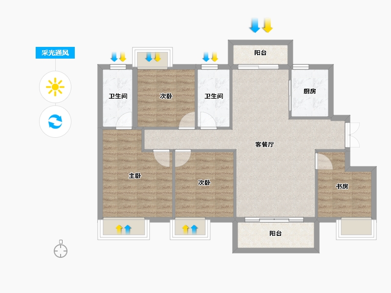 江西省-赣州市-兴国滨江1号-91.95-户型库-采光通风