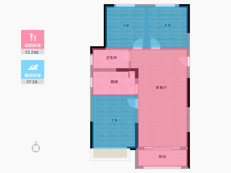 山东省-济南市-绿地海珀云庭-91.00-户型库-动静分区