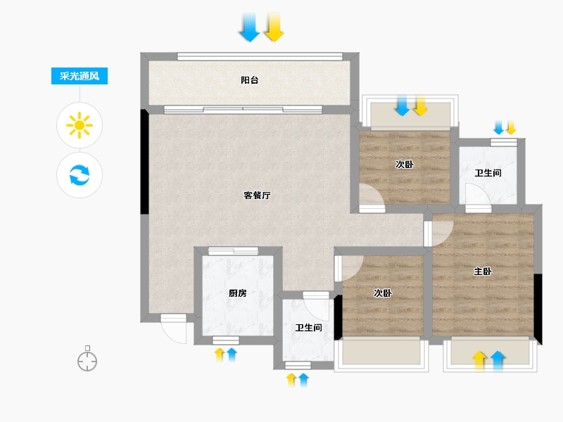 四川省-绵阳市-领地城-77.03-户型库-采光通风