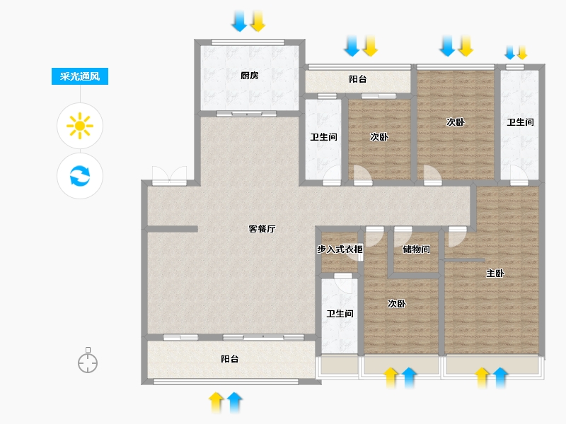 河南省-周口市-周投绿城·留香园-184.00-户型库-采光通风