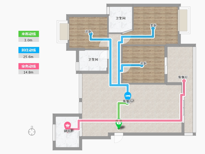 广西壮族自治区-南宁市-田园小区-120.00-户型库-动静线