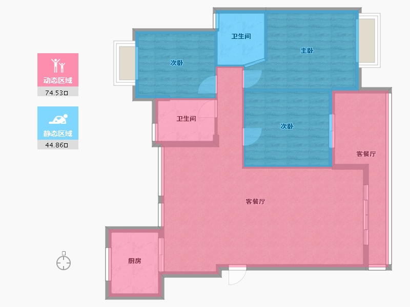 广西壮族自治区-南宁市-田园小区-120.00-户型库-动静分区