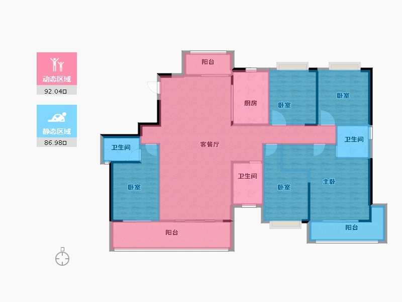 广西壮族自治区-来宾市-金色时代-165.14-户型库-动静分区