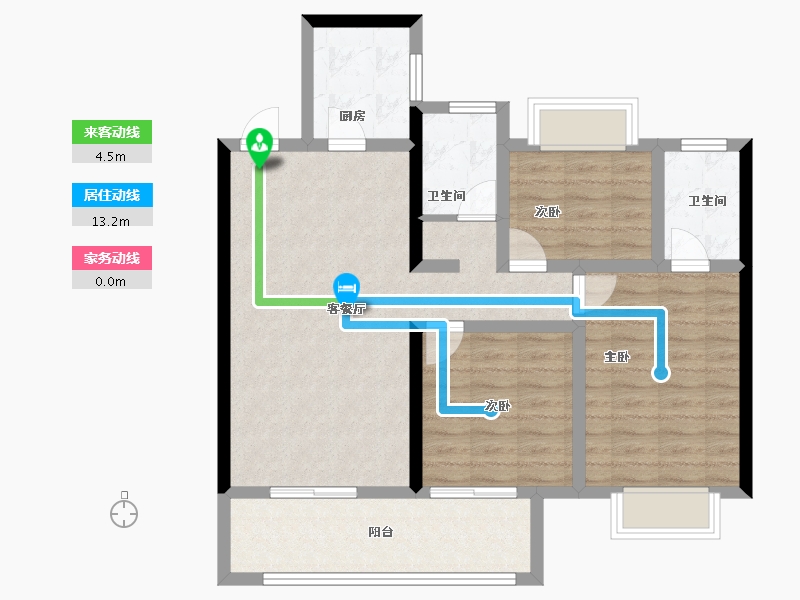 湖北省-咸宁市-崇阳壹号院-84.25-户型库-动静线