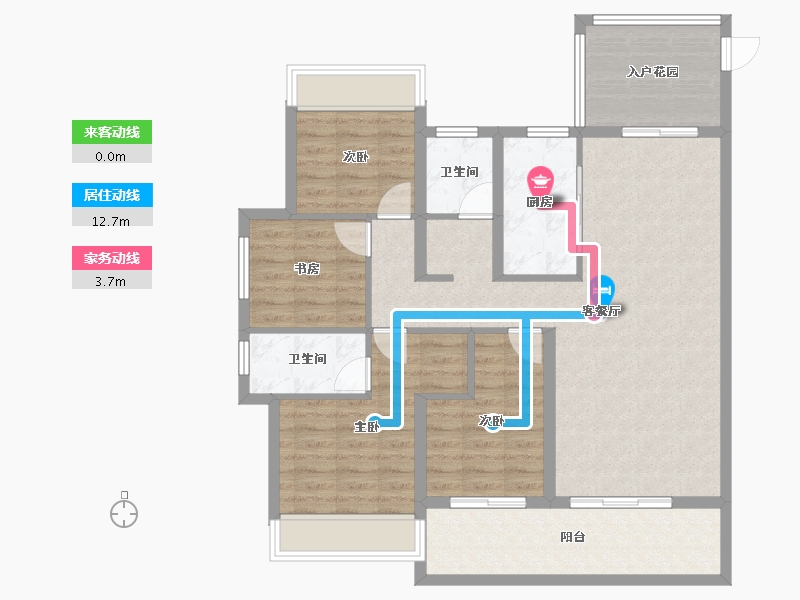 云南省-临沧市-恒宁京樾府-105.19-户型库-动静线