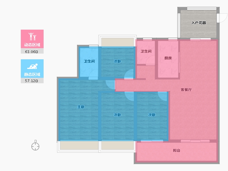 云南省-临沧市-恒宁京樾府-115.08-户型库-动静分区