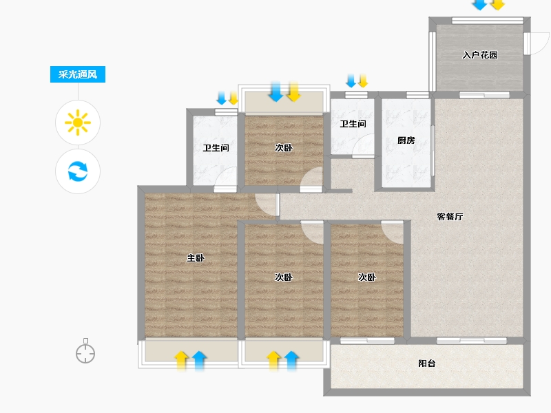 云南省-临沧市-恒宁京樾府-115.08-户型库-采光通风