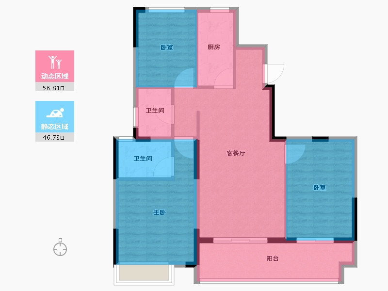 河南省-信阳市-华瑞紫悦府-93.60-户型库-动静分区