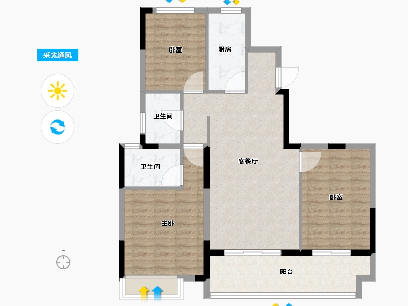 河南省-信阳市-华瑞紫悦府-93.60-户型库-采光通风