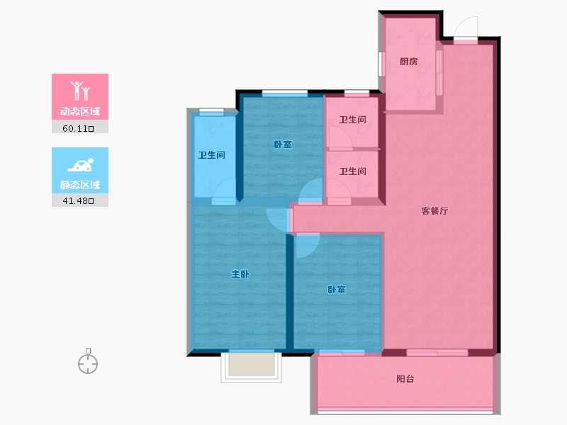 河南省-信阳市-华瑞紫悦府-91.01-户型库-动静分区