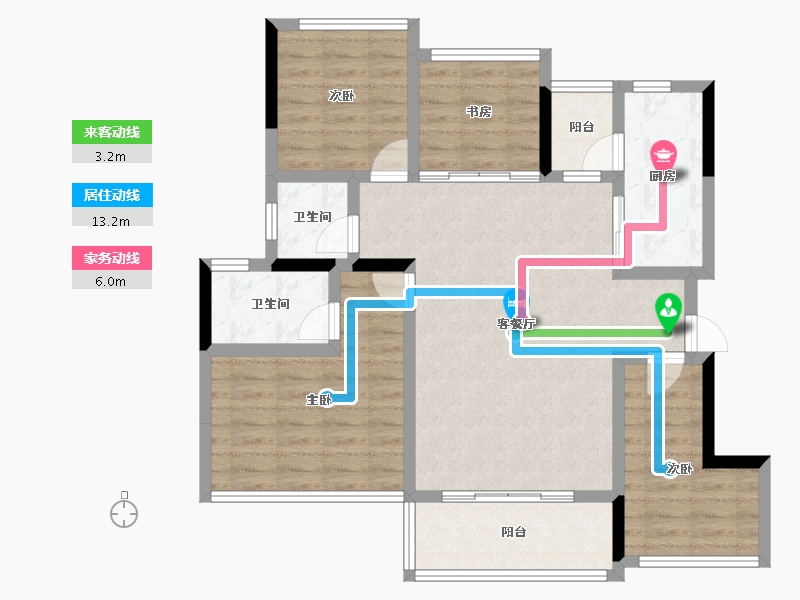 四川省-绵阳市-领地国际社区三期-92.68-户型库-动静线