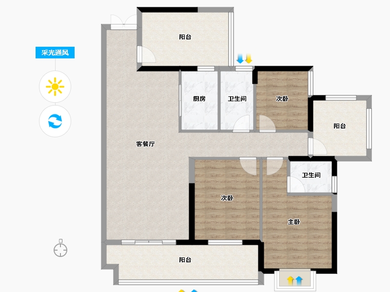 广西壮族自治区-来宾市-江滨湾1号-115.67-户型库-采光通风