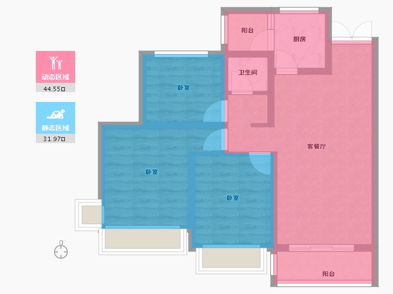 四川省-绵阳市-长虹城-67.24-户型库-动静分区