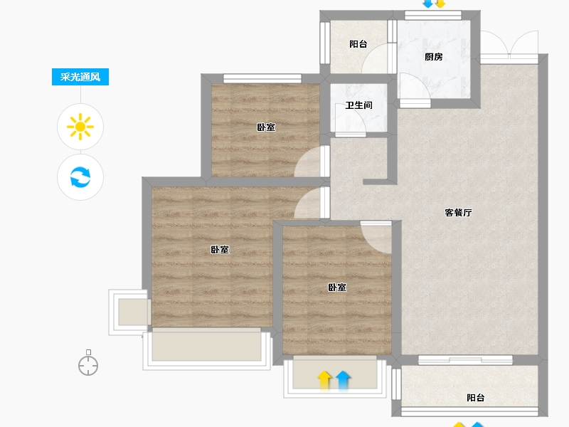 四川省-绵阳市-长虹城-67.24-户型库-采光通风