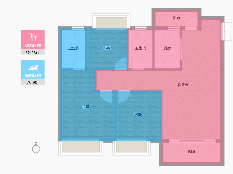 江西省-赣州市-兴国滨江1号-80.70-户型库-动静分区