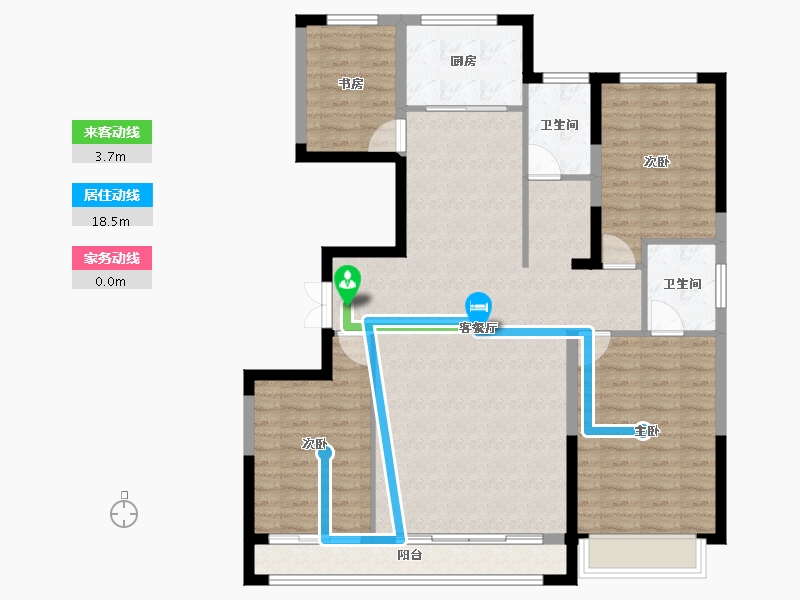 宁夏回族自治区-银川市-巨力公园和府-113.99-户型库-动静线