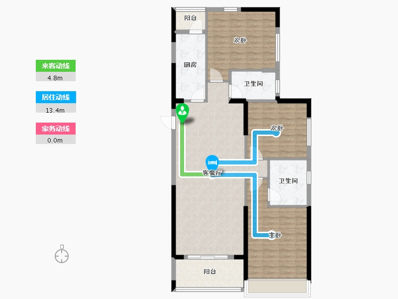 山东省-潍坊市-恒大翡翠华庭-1号楼-110.00-户型库-动静线