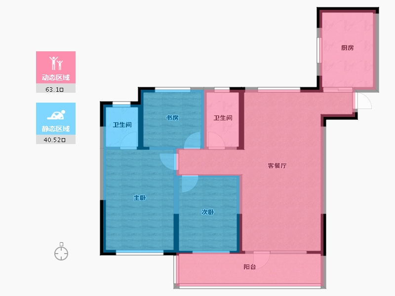 宁夏回族自治区-银川市-中海半岛华府-92.58-户型库-动静分区