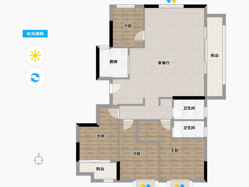 福建省-莆田市-建发磐龙府四期-114.41-户型库-采光通风