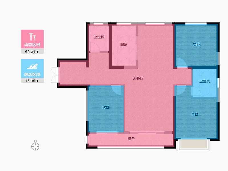 宁夏回族自治区-银川市-巨力公园和府-101.76-户型库-动静分区