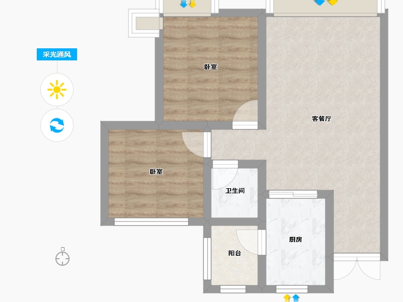 四川省-绵阳市-长虹城-53.07-户型库-采光通风