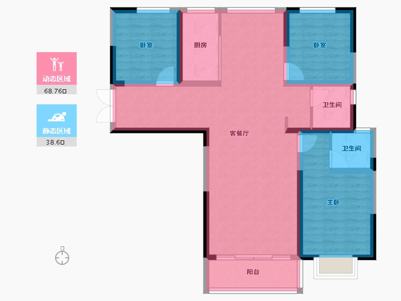 甘肃省-临夏回族自治州-安泊尔·中央公园-96.19-户型库-动静分区