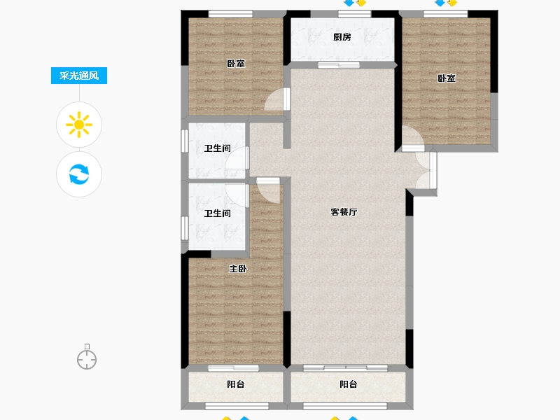 甘肃省-临夏回族自治州-临夏·幸福城-105.38-户型库-采光通风